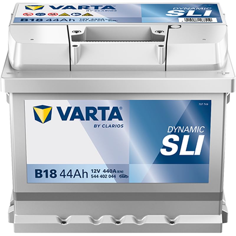 VARTA Automotive DYNAMIC SLI (B18) 12V 44Ah 440A - Nassbatterie KFZ mit Standardausstattung & ohne Start-Stopp System - Starterbatterie für einfachen Energiebedarf - Bleisäurebatterie wartungsfrei