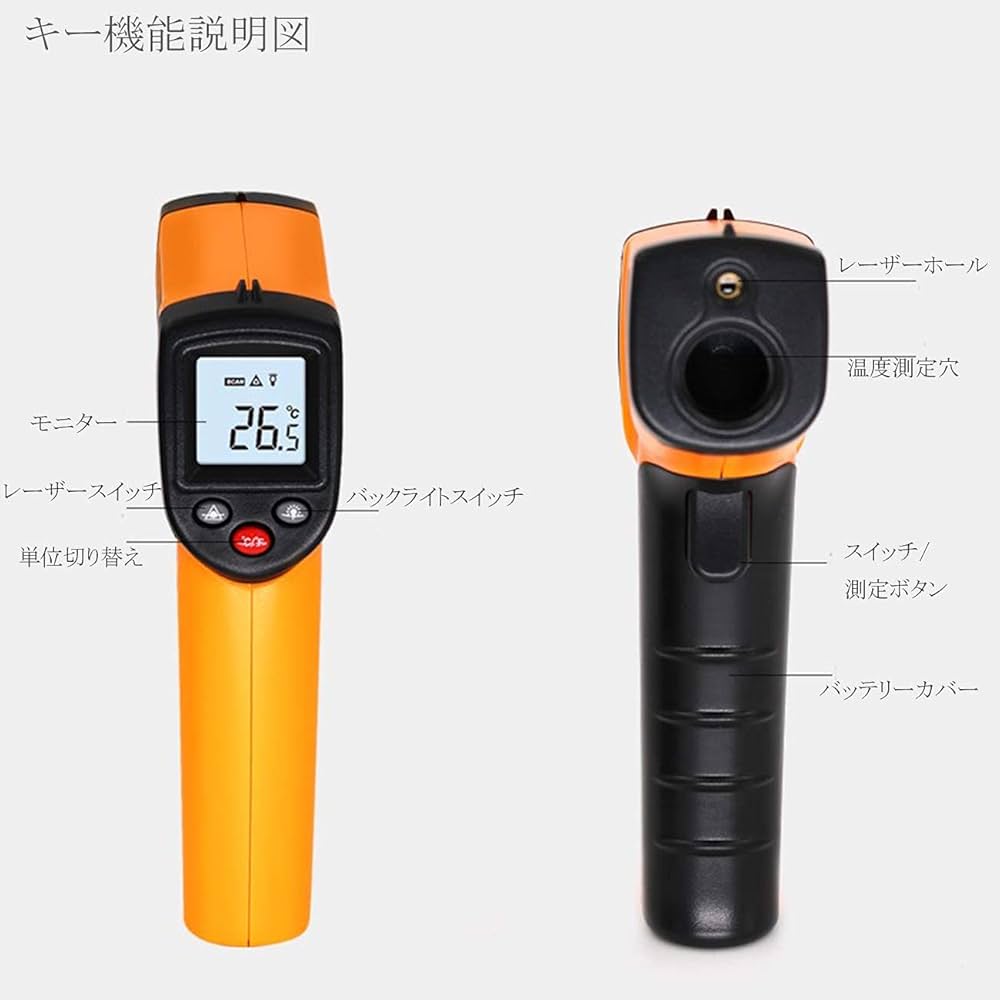 Amazon | OBEST 温度計 工業用 非接触 LCDデジタル温度計 温度ガン