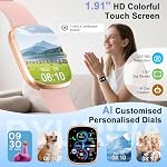 AI Smart Watch pour les hommes femmes, 1.91" HD Smartwatch avec moniteur de fréquence cardiaque/dormeur/Pedomètre/Calories, 110+ Montre de fitness sportive, IP68 Tracker d'activité imperméable pour Android/iOS(Pink)