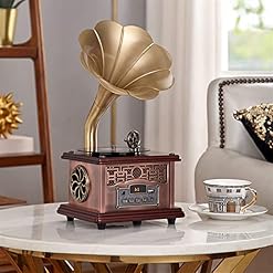 Tourne-Disque Classique rétro, phonographe rétro avec Haut-parleurs sans Fil, enregistreur de décoration de Bureau à… - Les Beatles, Paul McCartney, John Lennon, RIngo Starr, George Harrison Tourne-Disque Classique rétro, phonographe rétro avec Haut-parleurs sans Fil, enregistreur de décoration de Bureau à… – Image 2