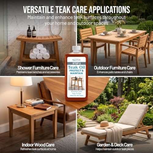 Image of AquaTeak Premium Teak Oil, 16 oz, Restores & Protects Wood Furniture