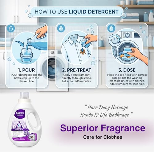 Image of Ultra Wash Liquid Detergent 5000ml - Front Load & Top Load Machine Wash | Calintro LD-Lavender | Gentle on Fabrics, Tough on Stains, Eco-Friendly, Residue-Free, Long-Lasting Freshness