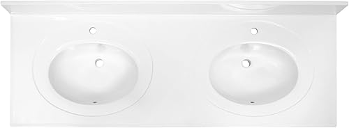 Miniatura 71 de Top de tocador de mármol cultivado de 49 pulgadas con protector contra salpicaduras, paquete mejorado, blanco - Design House, 554634