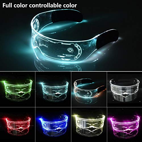 XIAMUSUMMER Halloween LED lichtgevende bril - Neon Bril - Cyberpunk LED Vizier Bril - Futuristische Elektronische Vizier… - Image 3