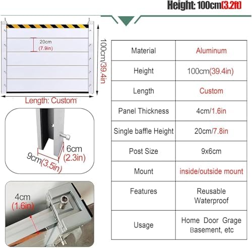 Heavy-Duty Aluminum Flood Barrier, 7ft Modular Detachable Door Water Barrier for Emergency Flood Protection, Outdoor Use, Anti-Flood Solution