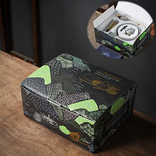 Japanese Tea Set (7Pcs) Matcha Whisk Set Matcha Bowl With Pouring Spout Bamboo Matcha Whisk (Chasen) Scoop (Chashaku) Matcha Whisk Holder Tea Making Kit. N2, Darker Grey, Matcha Green Tea Powder… #TOP4