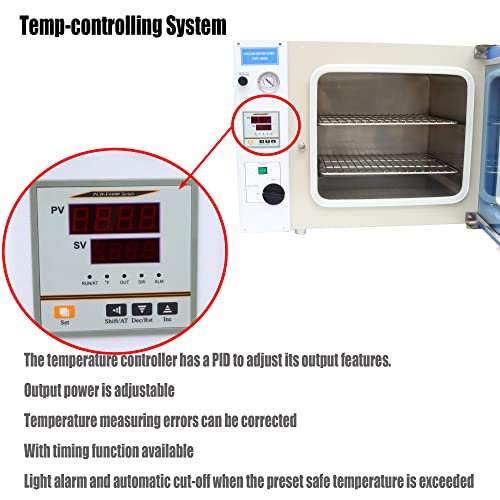 Hqhaotwu Digital Vacuum Drying Oven Lab Drying Oven Heat Treat Oven Temperature Control 1.9Cuft 16″×14″×14″122-482℉ #TOP2
