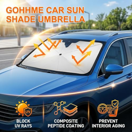 Soptrise Custom Car Sun Shade for Audi A6 Sedan (4G, C7 Facelift 2014) 2014 2015 2016, Foldable Windshield Sunshade Umbrella Design Blocks UV Rays Heat Reflector Front Window Sun Visor - Image 7