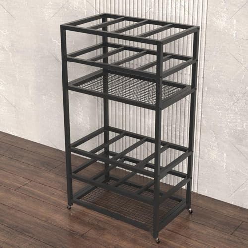 Soporte de metal para 24 esterillas de ejercicio con ruedas 6
