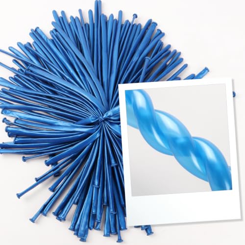 Image of 260 Balloons - Pearl Dark Blue Long Balloons for Balloon Arch & Party Deco | Pearl Dark Blue long balloons for balloon arch & string garland decorations, thick latex & easy to inflate, great for birthd