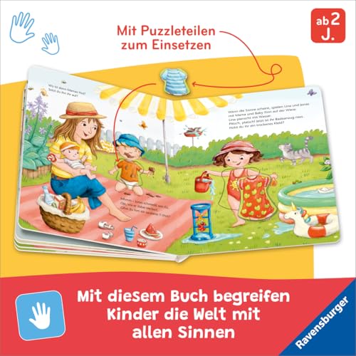 Mein großes Puzzle-Spielbuch: Das ziehen wir an - Kinderbuch ab 2 Jahren, mit 10 Puzzleteilen