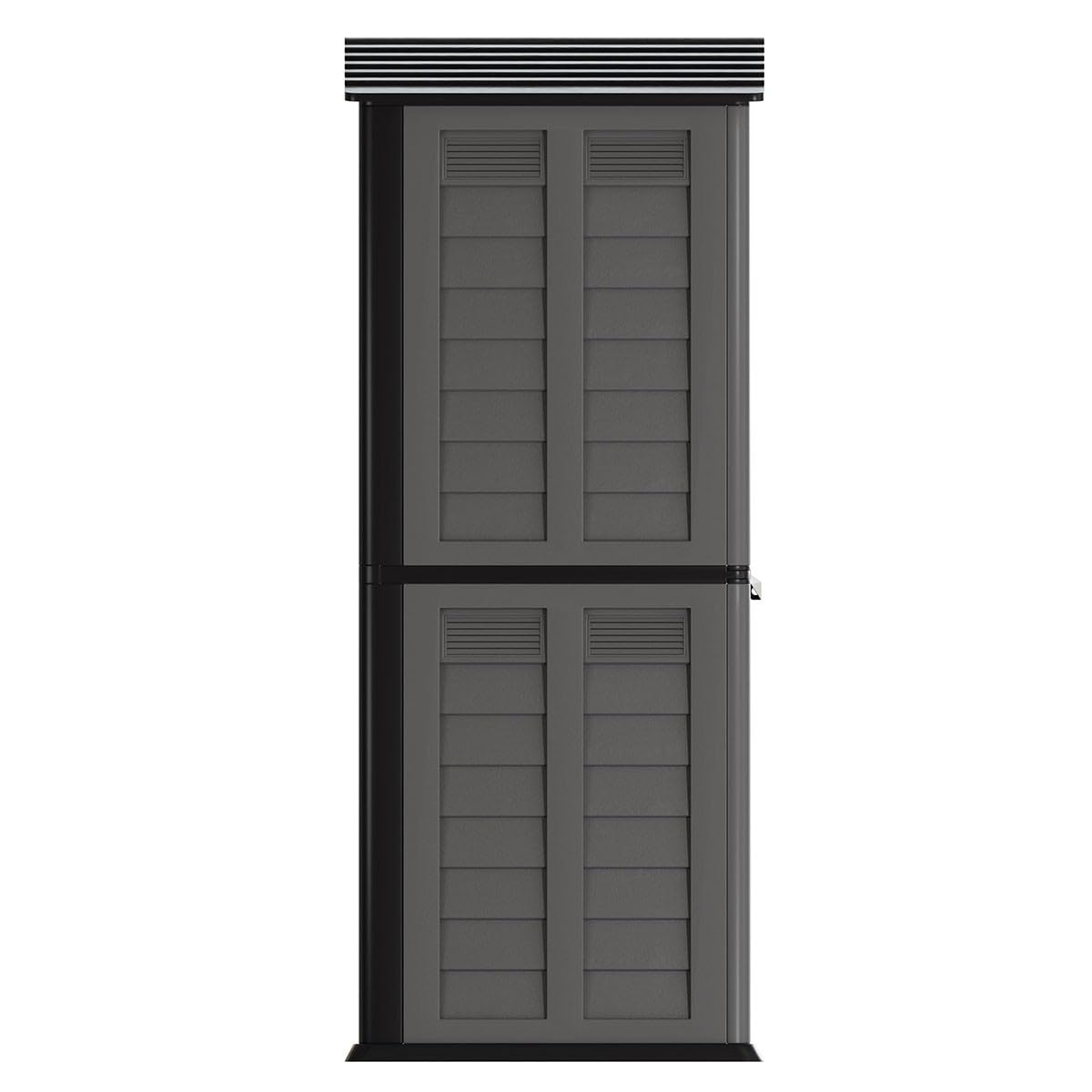 Art Plast – Caseta de jardín exterior, 151 x 83 x 200 cm, color gris antracita, funda de almacenamiento de polipropileno duradero, antiUV, doble puerta y suelo integrado para herramientas y muebles de
