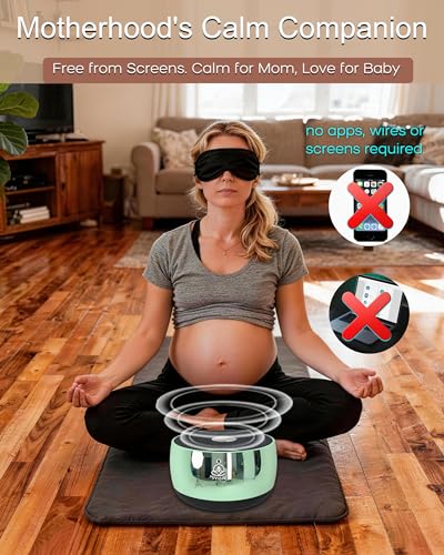 Image of Rain Drum Alternative-PUVIDJUT M3 Musical Instruments with Meditation Chime,5 Solfeggio Frequencies (417-639Hz), for Inner Peace, Deep Sleep & Chakra Healing, USB-C Rechargeable (Green)