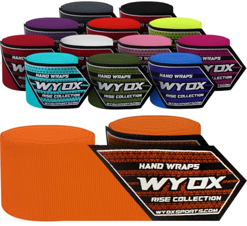 WYOX Boxing Hand Wraps Inner Gloves, Elasticated Thumb Loop Bandages Mexican Style Under Mitts Wrist Wrap Protection Muay Thai MMA Kickboxing Martial Arts Punching Bag Training Men Women