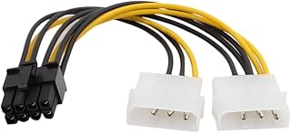 Aexit 6-Inch LP4 Cables & Interconnects to 6 Pin PCI Express Video Card Power Cable Adapter for Cables (LP4PCIEXADAP) 18CM