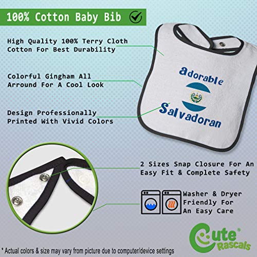 Custom Baby Bibs Burp Cloths Adorable Salvadoran El Salvador Cotton Baby Items for Baby Girl & Boy White Black Design Only2