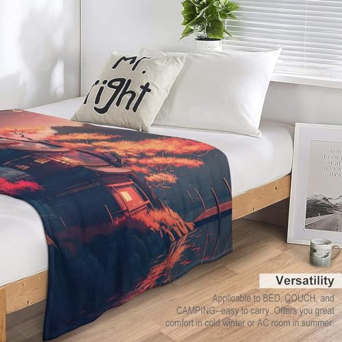 Couverture temple japonais douce et chaude lavable en machine