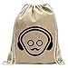 Kiwistar Moustache Fun Sac à Dos Sport Sac de Remise en Forme Gymbag Shopping Coton avec Cordon