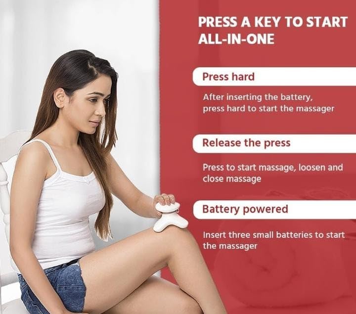 WTP Mini Massager For Neck, Back, Shoulder, Arm, Hand, Leg, Foot, Wrinkles Relief, Microwave Body Massager, White