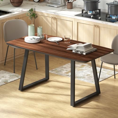 HOMCOM Extendable Dining Table Rectangular Wood Effect Tabletop for 4-6 People with Steel Frame & Hidden Leaves for Kitchen, Dining Room, Living Room - Image 7