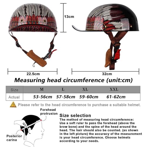 Image of Baseball Motorcycle Half Helmet DOT Approved for Adults Universal Hat Style Helmet with Adjustable Quick Release Buckle Fits Bicycle Cruiser Scooter