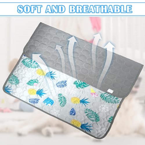 Bocguy Kühlmatte Hund, 100x70cm Kühldecke Hund, Kühlmatte für Große Hunde Katze, Selbstkühlende Hundematte, Hundedecke Sommer für Haustiere für Zuhause Unterwegs Oder im Auto(Gray - Regenwald)