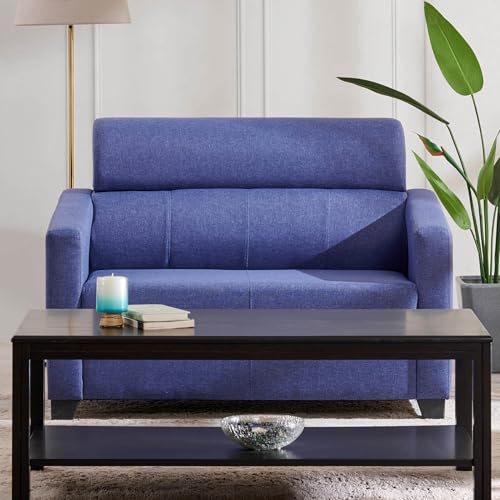 Image of Home Centre 2 Seater Helios Lazio Fabric Sofa| Fabric Sofa| (Blue) |1 Year Warranty