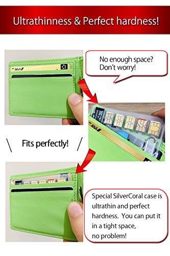 Silver Coral Sim Holder Card Case, Loss Preventing, Thiner Than Credit Cards, Made In Japan/Fill The Gap/Nano Micro Sd/Conversion Adapter Kit/Ejector Pin (White (Capacity: Nanosim*5, Microsd*1)) #TOP6