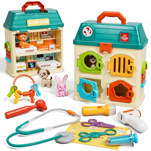 Lehoo Castle Maletin Medico Juguete, Veterinario Juguete, Kit Medico Infantil con Luces y Sonido, Juguetes Niños 3 Años