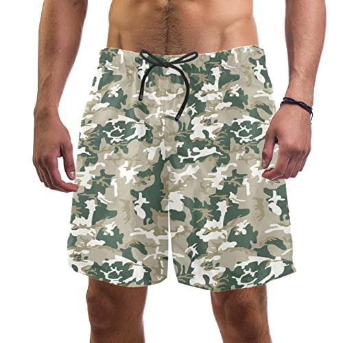 Maillots de bain pour hommes JDEZ imprimé de camouflage à séchage rapide