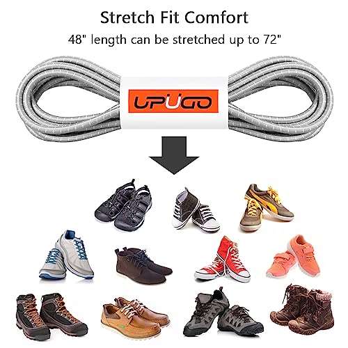Image of UpUGo Elastic Shoe Laces, No Tie Shoe Laces Tieless for Kids, Adults, Elderly, One Size Fit All