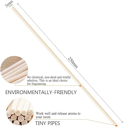 Miniatura 4 de Paquete de 100 difusores de junco, varillas difusoras de aromaterapia de 7 pulgadas, varillas difusoras de varillas de madera de ratán natural para