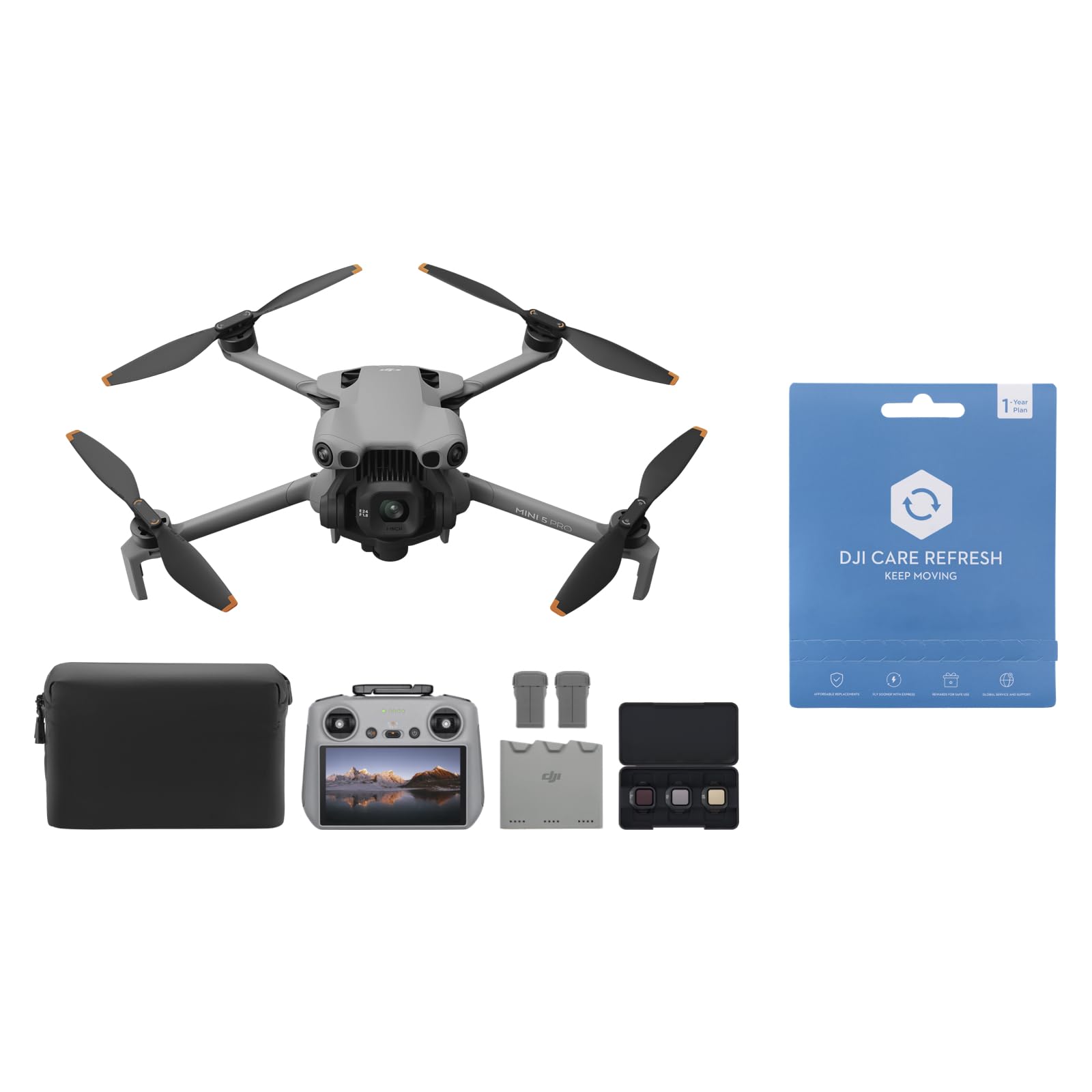 Pack DJI Mini 5 Pro Vuela Más con DJI RC 2 y 1 año de DJI Care (activación automática), Certificado C0, Dron 4K para principiantes, Dron con cámara, CMOS de 1 pulgada, Detección de obstáculos