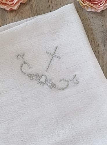 Tessuto lungo per battesimo, con croce, colore