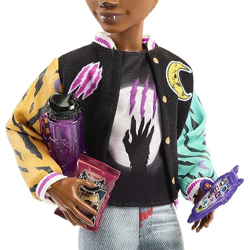 Monster High Poupée Articulée Clawd Wolf avec Gargouille Bulldog Et Accessoires Thématiques À Collectionner Jouet Enfant Dès HNF65 - vue 4