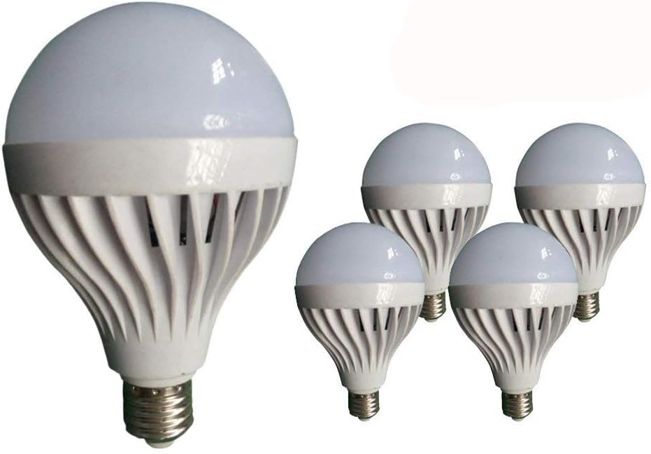 7W Emergency Light Bulb Household LED Light Human Body Induction Intelligent Magical Light Bulbs Rechargeable Emergency Light for Hurricane Power Outage,E26/E27 Base Daylight White,Pack of 4
