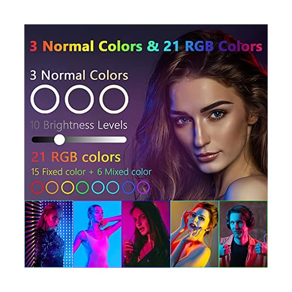 Ringlicht mit Professionelles Stativ Handy, Peyou [26 RGB-Modi] [Ringlicht intelligente Fernbedienung] Ring Light, LED… – Bild 3