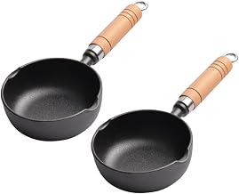 PRETYZOOM 2pcs Cast Iron Mini Pan Skillet for Egg Dumplings Milk Heating Oil Separation Versatile Cooking Techniques Space-saving Heat Evenly