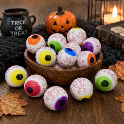 Image of Asera 12 Pcs Soft Foam Sponge Eyeball Balls Set | High Bounce Lightweight Stress Relief Toys for Kids | Halloween Party Favors, Birthday Return Gift (Eye Ball Set of 12)