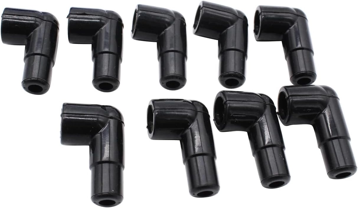 1 SET SHLPDFM BlACK Spark Plug Wires Spiral Core 8.5mm 90 Degree Boots V8 W/Looms