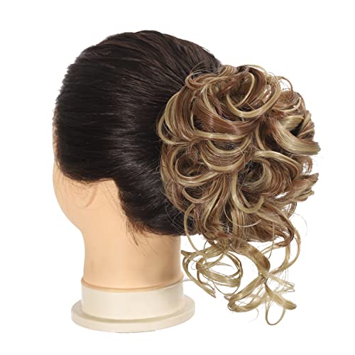 SDZNYQT Claw Messy Bun Clip Wavy Curly Chignon Clip in Hairpieces Tousled Updo Donut Hair Bun Synthetic Hair Ponytail for Women Girls - Image 4