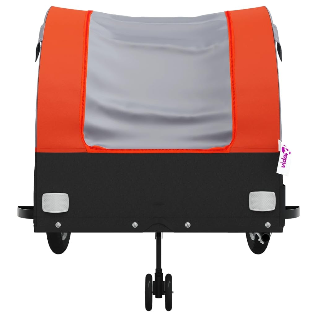 Genérico Remolque para Bicicleta Hierro Negro y Naranja 45 kg,Deportes,Actividades al Aire Libre,Ciclismo,Accesorios para Bicicletas,Remolques para Bicicletas,94152