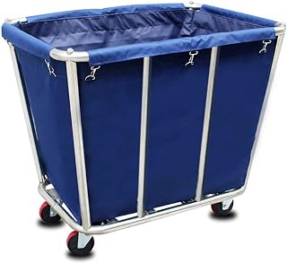 Movable Hand Trucks Storage Kitchen Trolleys Mobile Linen Car Hotel Lobby Detachable Storage Cart Stainless Steel Room Service Car Blue L (Blue L)