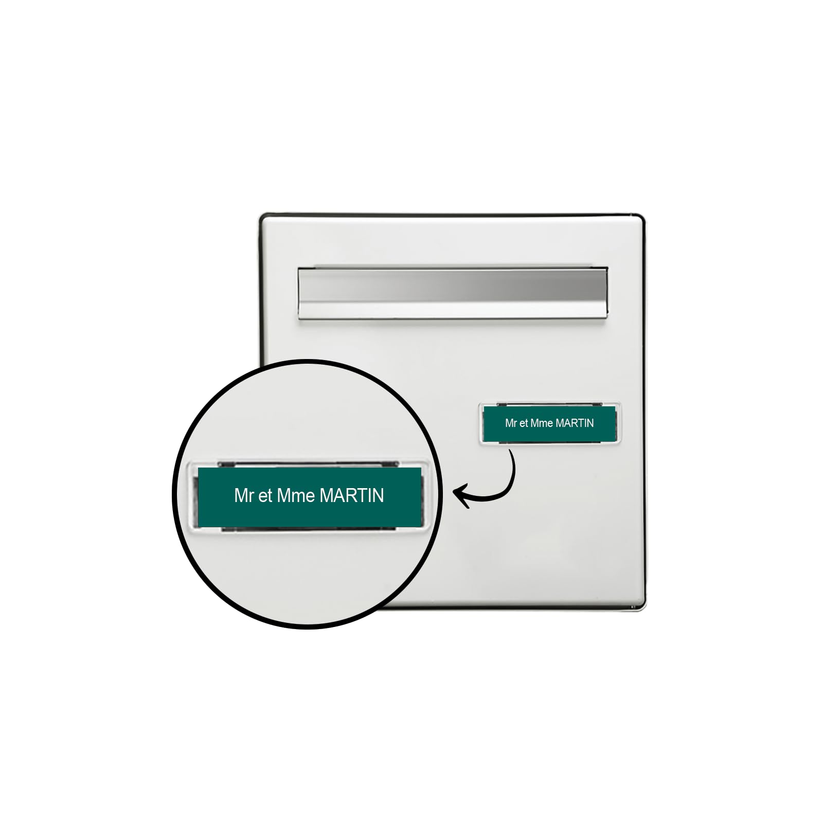 DECOHO Étiquette Nom Personnalisable Pour Boîte Aux Lettres Gravure Francaise 100x25x0 8 Mm Rouge Blanches 1 Ligne 1070560426