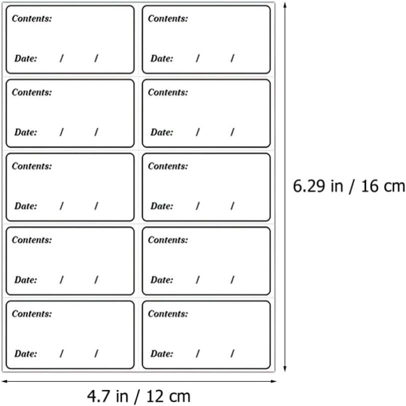 Waterproof PVC Food Labels for Containers, 5 Bags Black