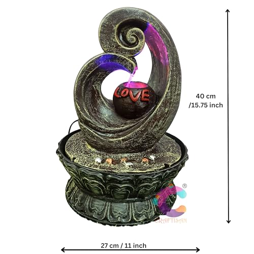 Image of Table Top Water Decorative Fountain for Home Decor /Office /Indoor & Outdoor /Garden /Puja Room /Vaastu C-062 Love