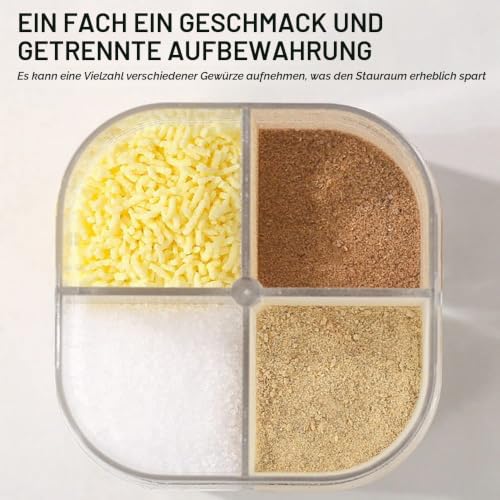 Foto von 4 in 1 Gewürzstreuer, Reise Dewürzstreuer, Camping Gewürzstreuer, GewürzstreuerHaushaltsgewürze, Gewürzboxen Aufbewahrungsboxen für Reisen Zuhause Küche Kochen Steak BBQ(Weiß, 2 Stück)