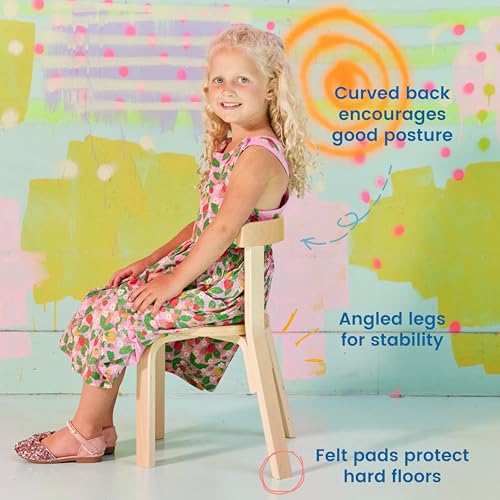 Image of ECR4Kids Bentwood Table and Curved Back Chair Set, Kids Furniture, Natural, 5-Piece