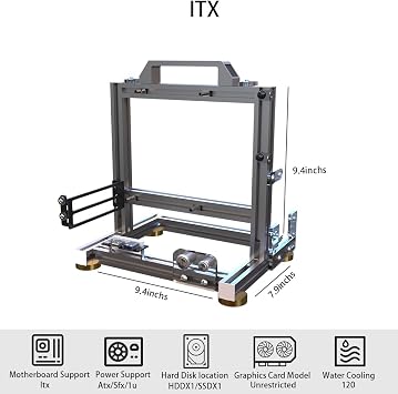 DIY Open Frame PC Chassis, Aluminum Computer Case, Supports ITX Motherboard, Excellent Cooling, Type-C Support