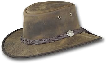 Barmah Hats Foldaway Bronco Leather Hat - Item 1060